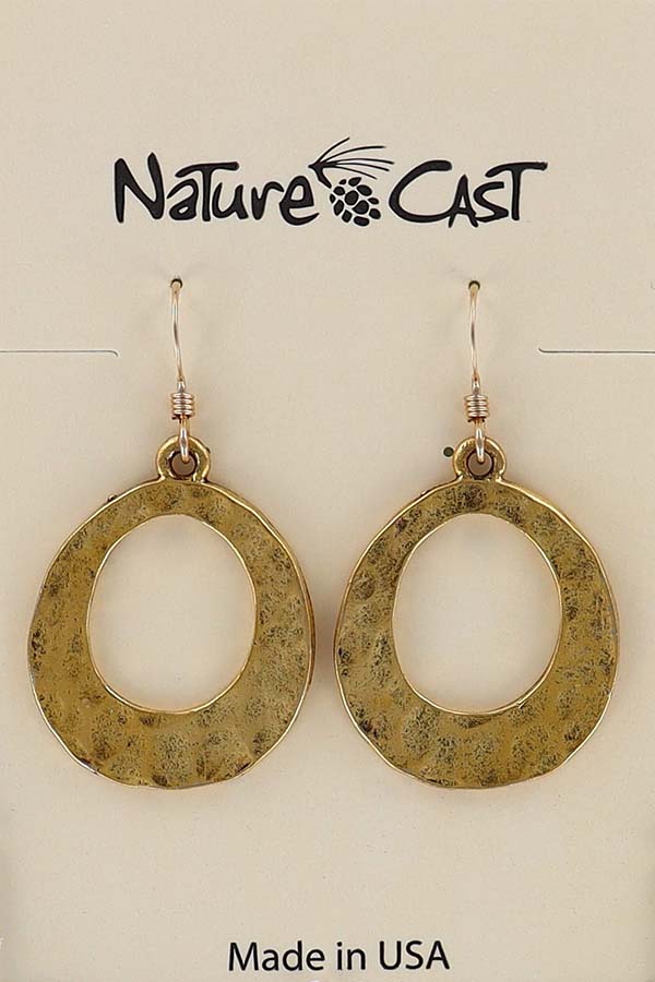 12512 Earring dangle hoop gold tone MAIN