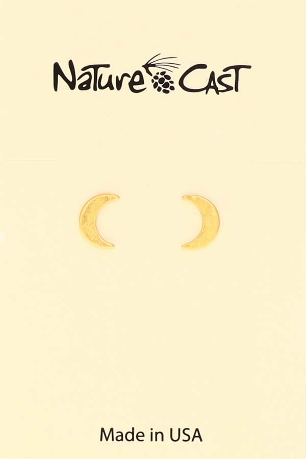 12547 Earring post crescent moon gold plate THUMBNAIL