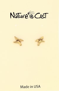 12613 Earring post gold tone hummingbird MAIN