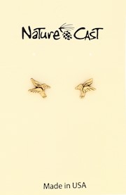 12613 Earring post gold tone hummingbird THUMBNAIL
