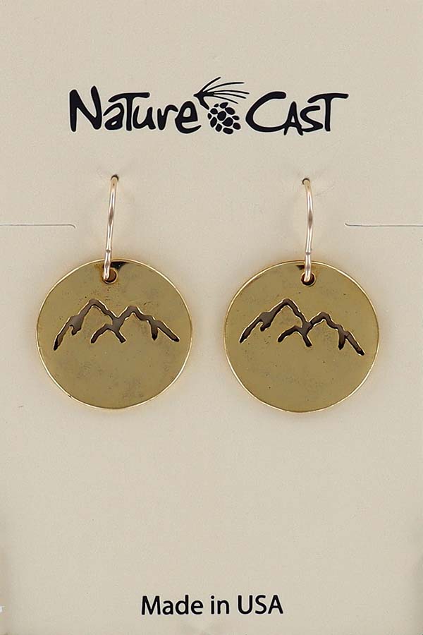 12568 Earring dangle cutout gold mountain peaks MAIN