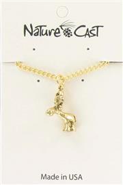 Pendant gold tone whimsy moose w/ 18" chain THUMBNAIL
