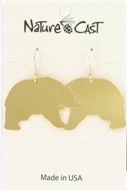 Earring dangle black bear gold THUMBNAIL