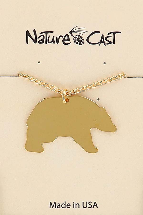 12578 Pendant gold black bear w / 18" chain LARGE