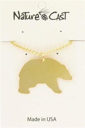 Pendant gold black bear w / 18" chain LARGE