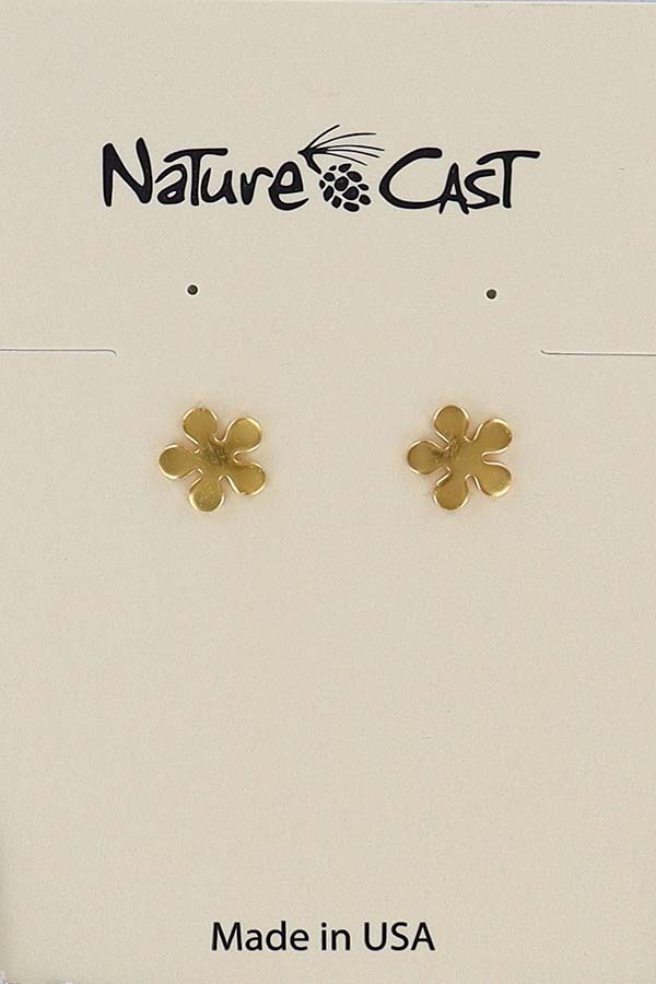 12579 Earring post gold tone flower LARGE