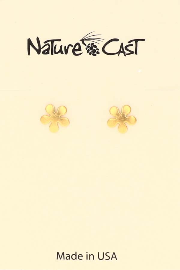 12579 Earring post gold tone flower THUMBNAIL
