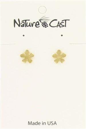 Earring post gold tone flower LARGE