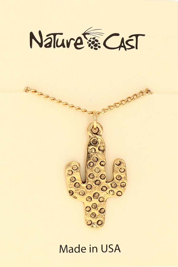 12587 Pendant gold tone cactus w/18" chain THUMBNAIL