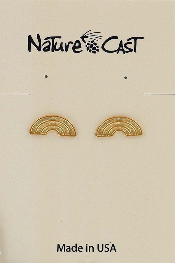 12596 Earring post gold tone rainbow MAIN
