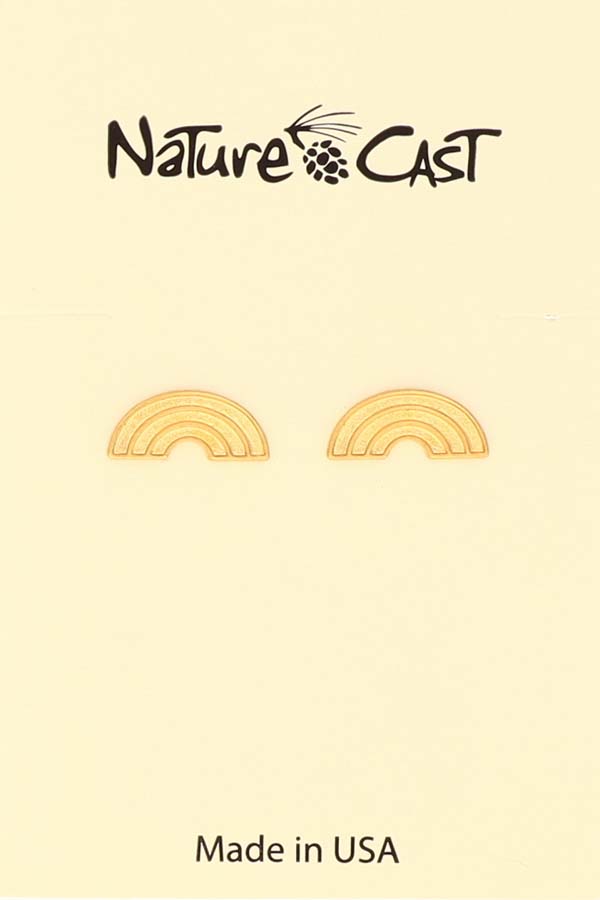 12596 Earring post gold tone rainbow LARGE
