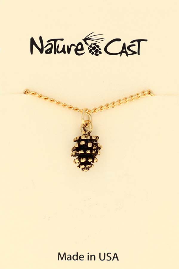 12599 Pendant gold tone large pine cone THUMBNAIL
