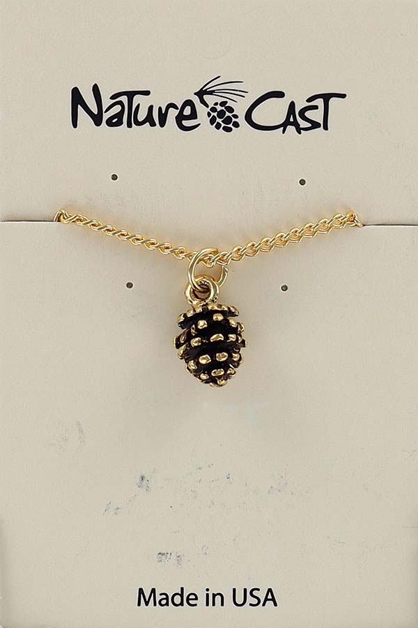 12599 Pendant gold tone large pine cone MAIN