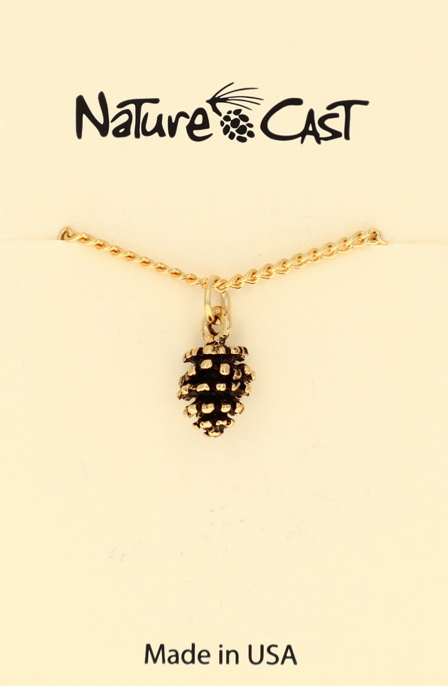 12599 Pendant gold tone large pine cone LARGE