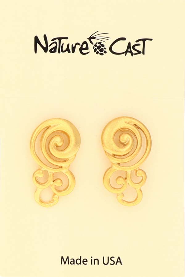 12603 Earring post gold tone storm cloud MAIN
