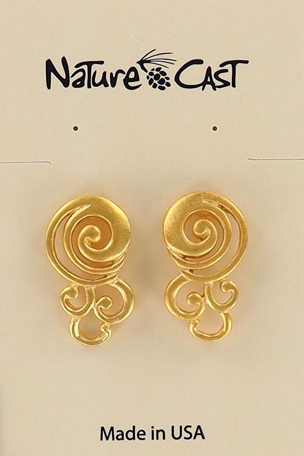 12603 Earring post gold tone storm cloud MAIN
