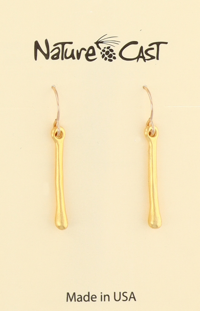 12607 Earring Dangle Gold Tone Thin Dangle THUMBNAIL