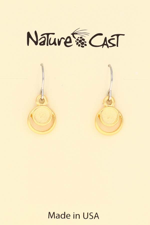 12608 Earring Dangle Gold Tone Double Hoop MAIN