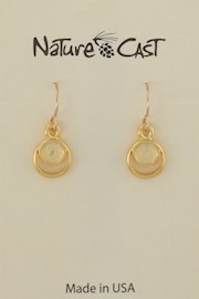 12608 Earring Dangle Gold Tone Double Hoop THUMBNAIL