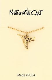 12610 Pendant gold tone hummingbird w/ 18" chain THUMBNAIL