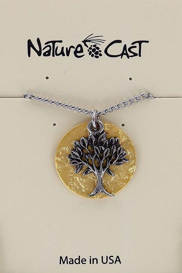 12736 Pendant tree on gold plate disc w/18" chain MAIN