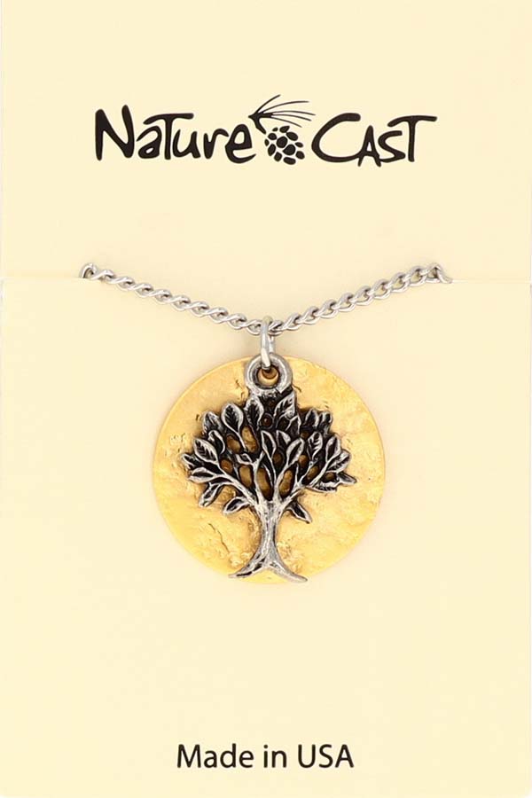 12736 Pendant tree on gold plate disc w/18" chain THUMBNAIL