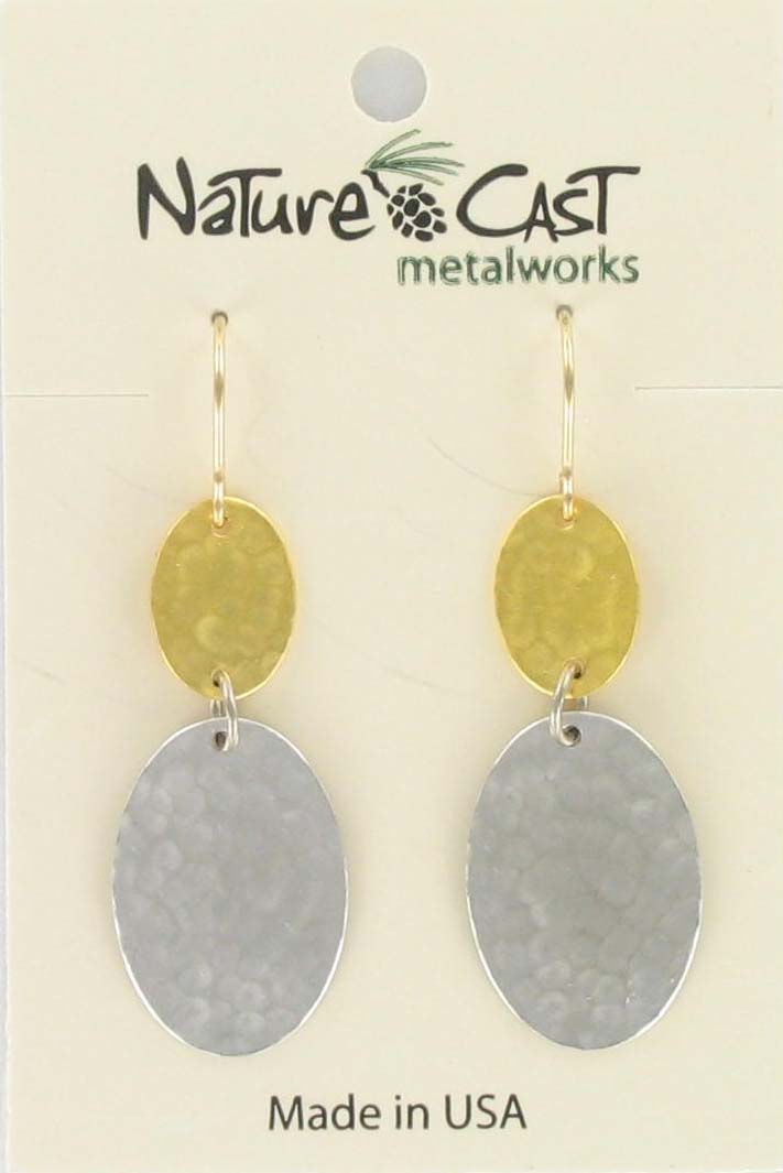 Earring dangle hammered gold plate THUMBNAIL