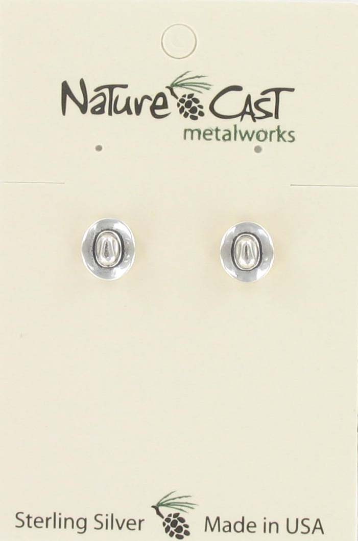 Earring post cowboy hat sterling silver THUMBNAIL