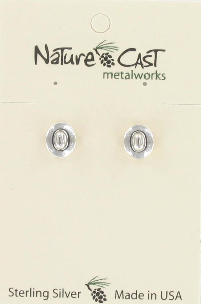 13022 Earring post cowboy hat sterling silver THUMBNAIL