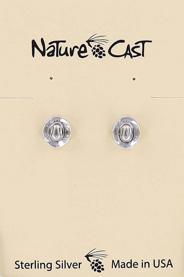 13022 Earring post cowboy hat sterling silver THUMBNAIL