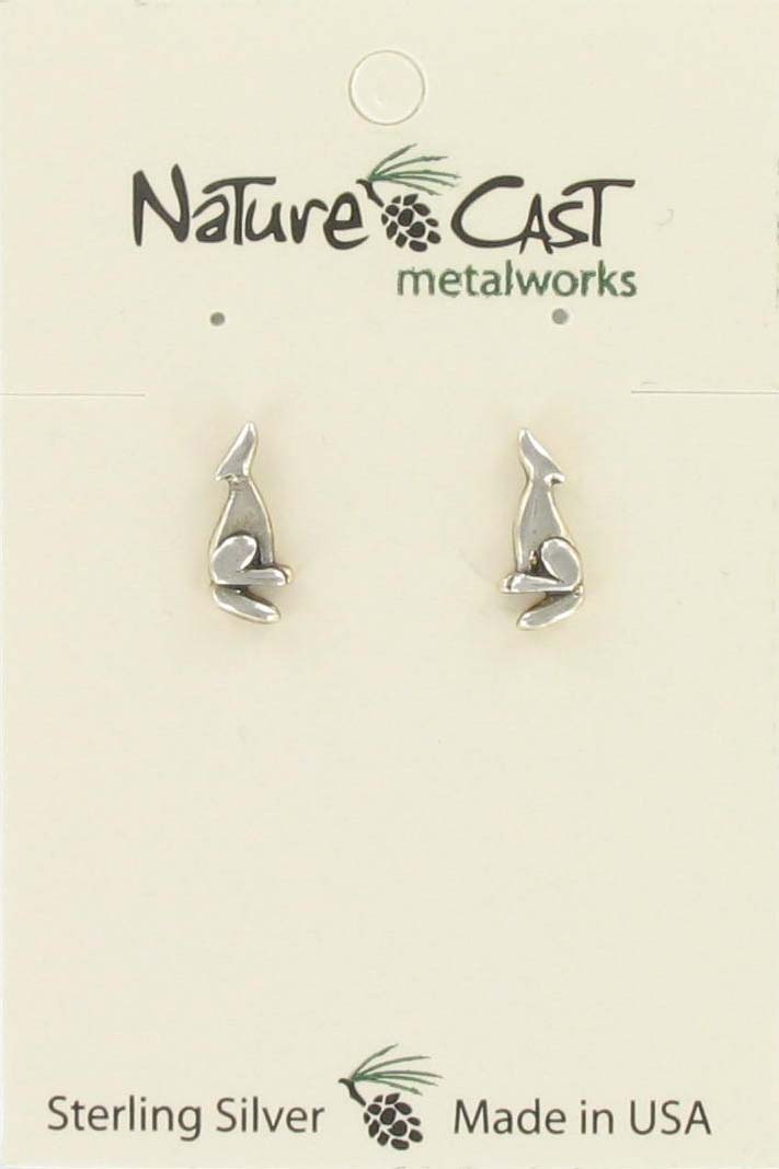 13031 Earring post howling wolf sterling silver THUMBNAIL