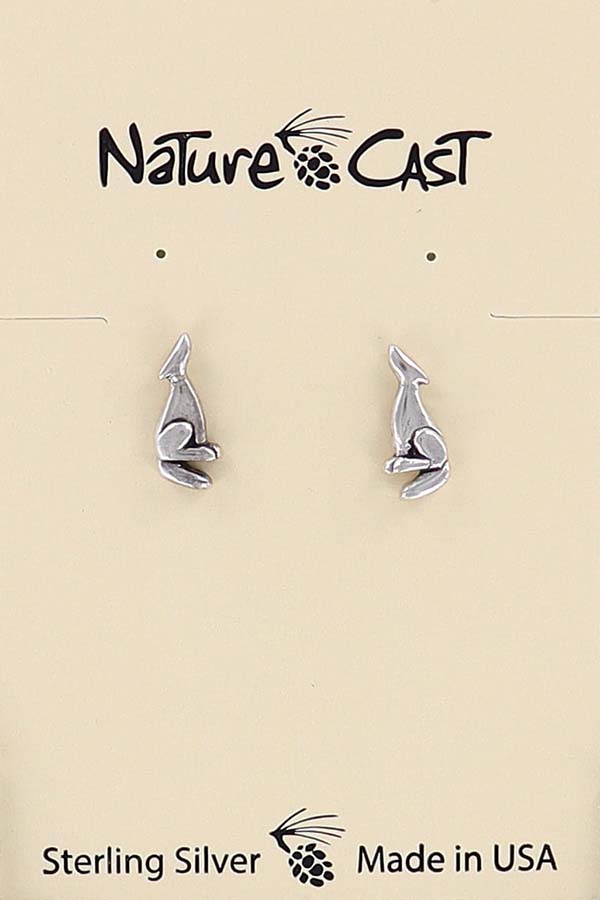 13031 Earring post howling wolf sterling silver THUMBNAIL