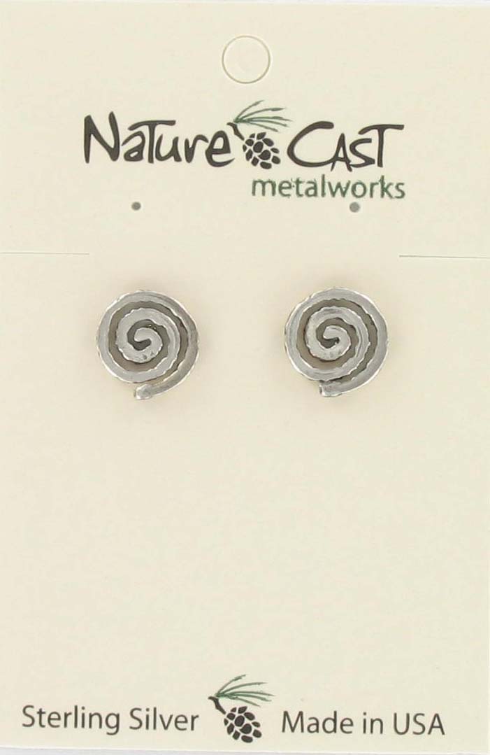 Earring post swirl sterling silver THUMBNAIL