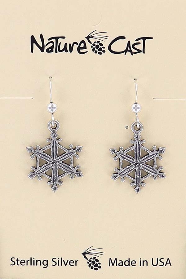 13060 Earring dangle cutout snowflake sterling silver THUMBNAIL