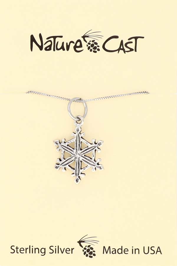 13061 Pendant cutout snowflake w/18" chain sterling silver THUMBNAIL