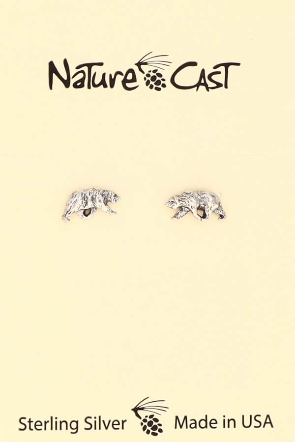 13064 Earring post small bear sterling silver MAIN