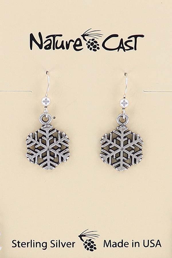13075 Earring dangle snowflake sterling silver THUMBNAIL