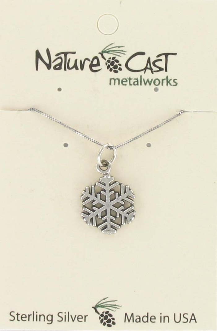 13076 Pendant snowflake w/18" chain sterling silver THUMBNAIL