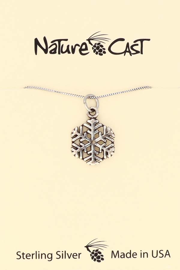 13076 Pendant snowflake w/18" chain sterling silver MAIN