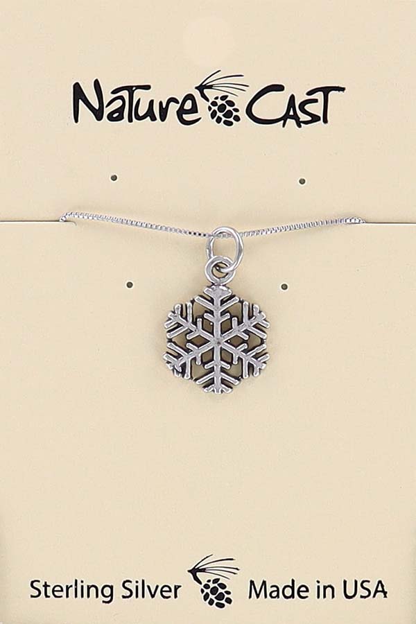 13076 Pendant snowflake w/18" chain sterling silver THUMBNAIL