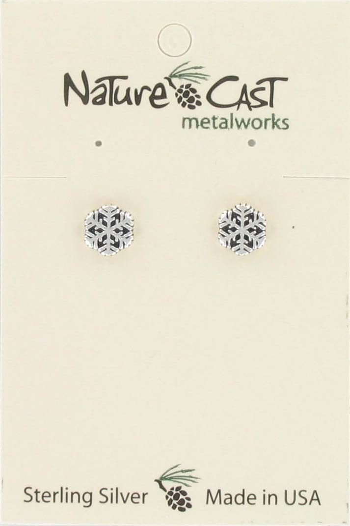 13077 Earring post small snowflake sterling silver THUMBNAIL