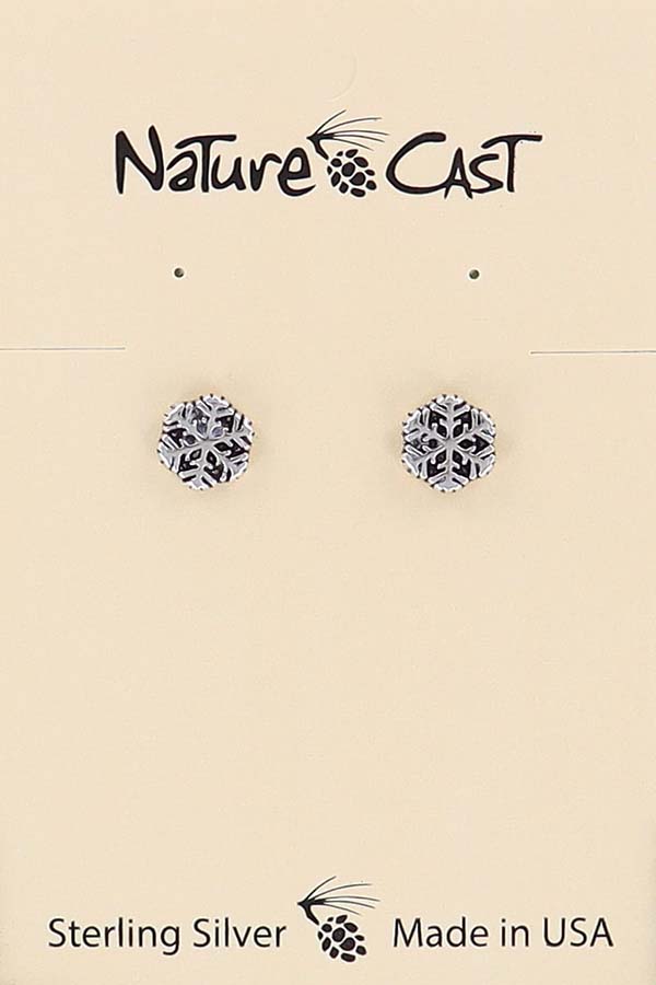 13077 Earring post small snowflake sterling silver THUMBNAIL