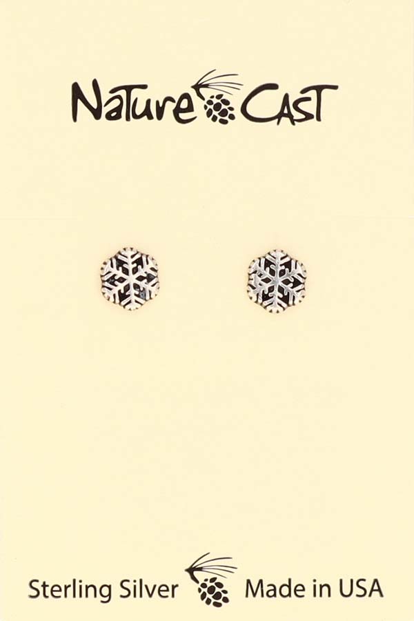 13077 Earring post small snowflake sterling silver LARGE