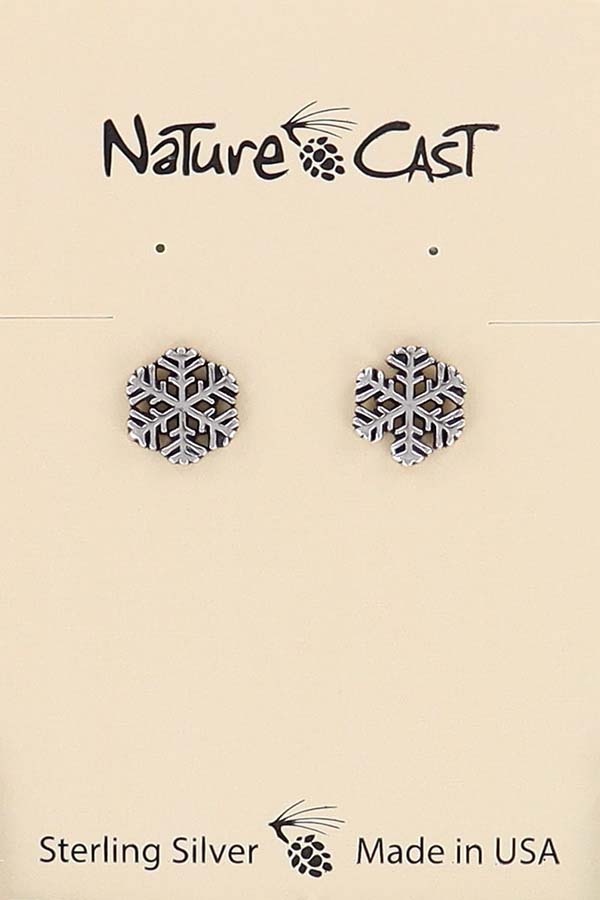 13078 Earring post large snowflake sterling silver THUMBNAIL