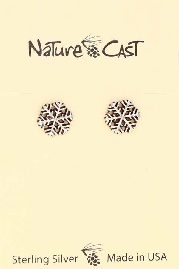 13078 Earring post large snowflake sterling silver LARGE