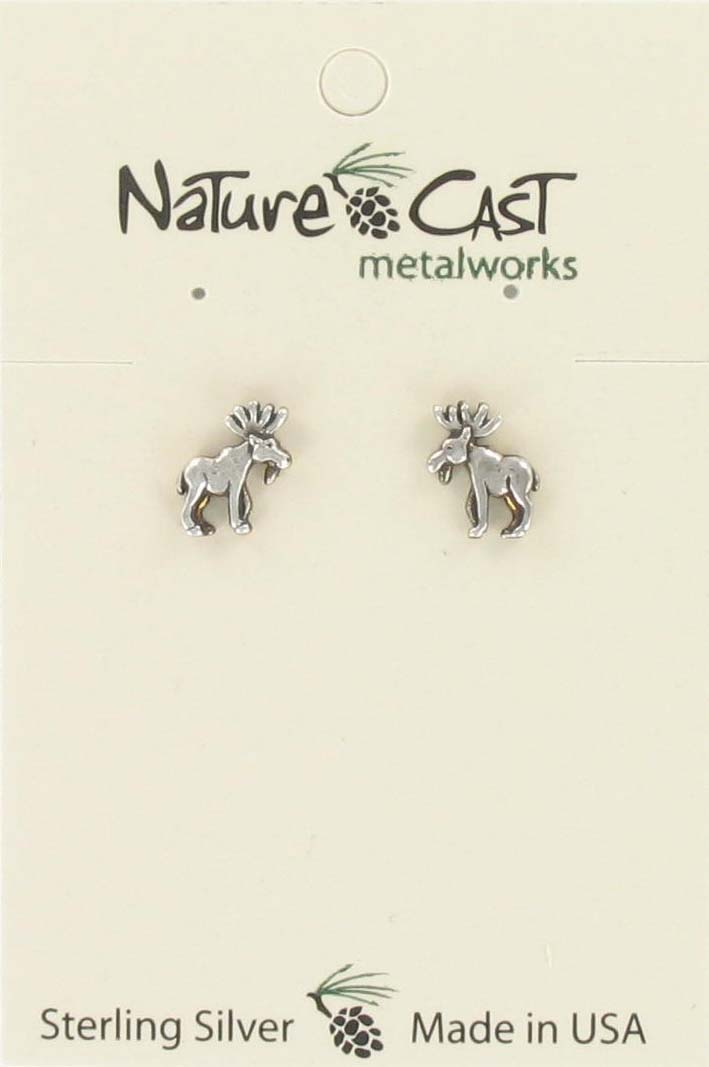 13079 Earring post small moose sterling silver THUMBNAIL