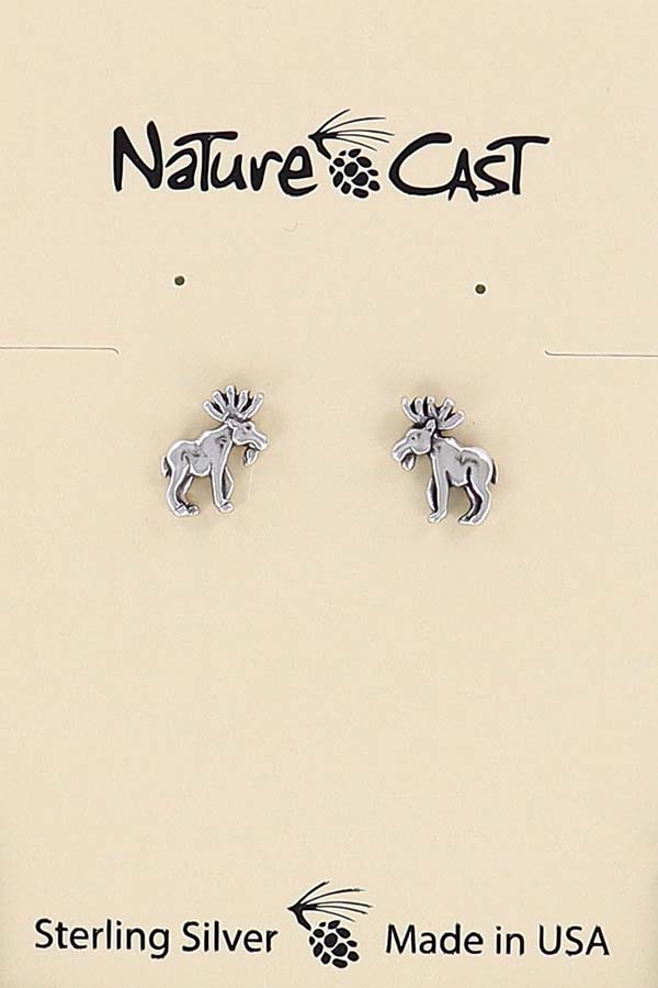 13079 Earring post small moose sterling silver THUMBNAIL