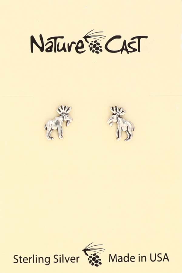 13079 Earring post small moose sterling silver THUMBNAIL
