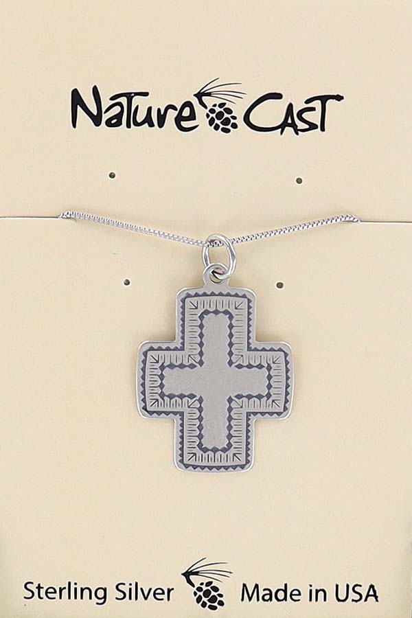13206 Pendant southwest cross w/18" chain sterling silver LARGE