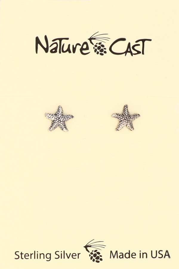 13245 Earring post sterling silver starfish LARGE